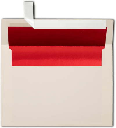 Natural with Red Foil Lining 28lb A7 Invitation Envelopes (5 1/4 x 7 1/4) with Peel & Seal