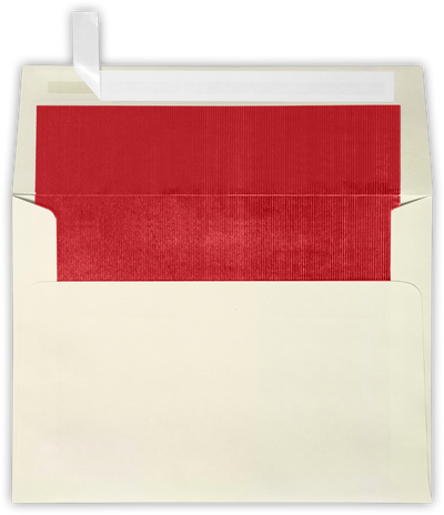 Natural with Red Foil Lining 28lb A7 Invitation Envelopes (5 1/4 x 7 1/4) with Peel & Seal