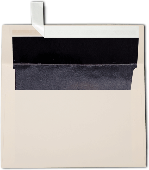 Natural with Black Foil Lining 28lb A7 Invitation Envelopes (5 1/4 x 7 1/4) with Peel & Seal
