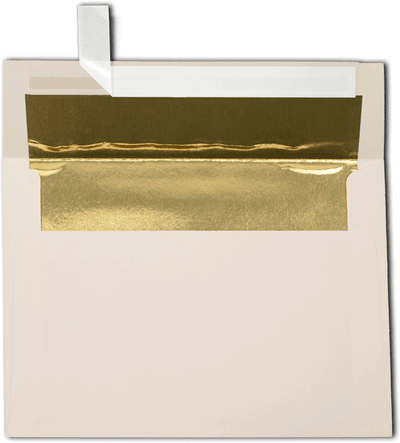Natural with Fold Foil Lining 28lb A7 Invitation Envelopes (5 1/4 x 7 1/4) with Peel & Seal