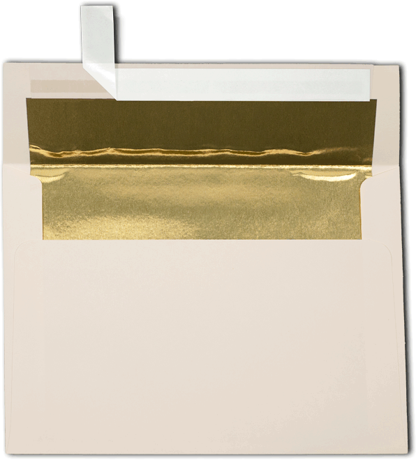Natural with Fold Foil Lining 28lb A7 Invitation Envelopes (5 1/4 x 7 1/4) with Peel & Seal