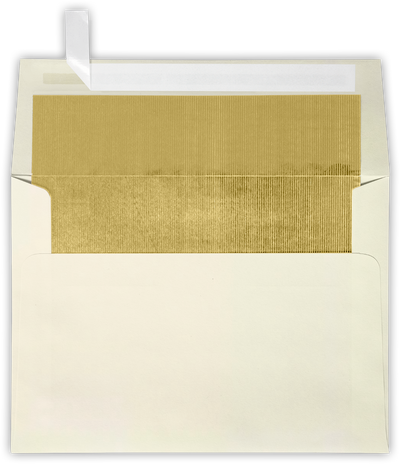 Natural with Fold Foil Lining 28lb A7 Invitation Envelopes (5 1/4 x 7 1/4) with Peel & Seal