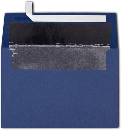 Navy Blue with Silver Foil Lining 32lb A4 Invitation Envelopes (4 1/4 x 6 1/4) with Peel & Seal