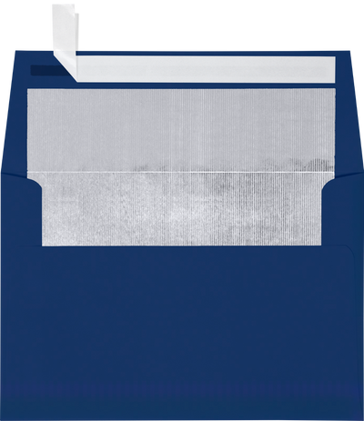 Navy Blue with Silver Foil Lining 32lb A7 Invitation Envelopes (5 1/4 x 7 1/4) with Peel & Seal