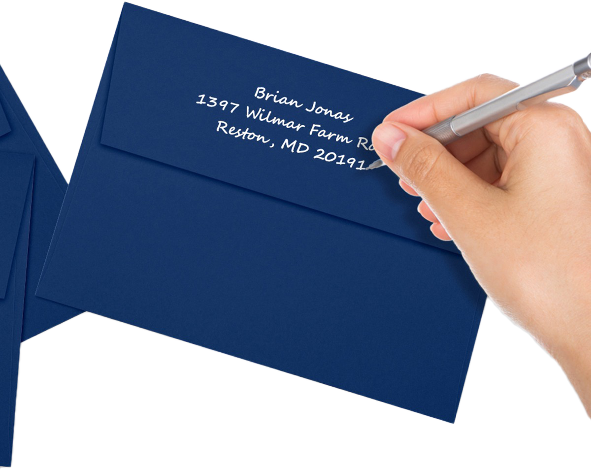 Navy Blue with Gold Foil Lining 32lb A7 Invitation Envelopes (5 1/4 x 7 1/4) with Peel & Seal