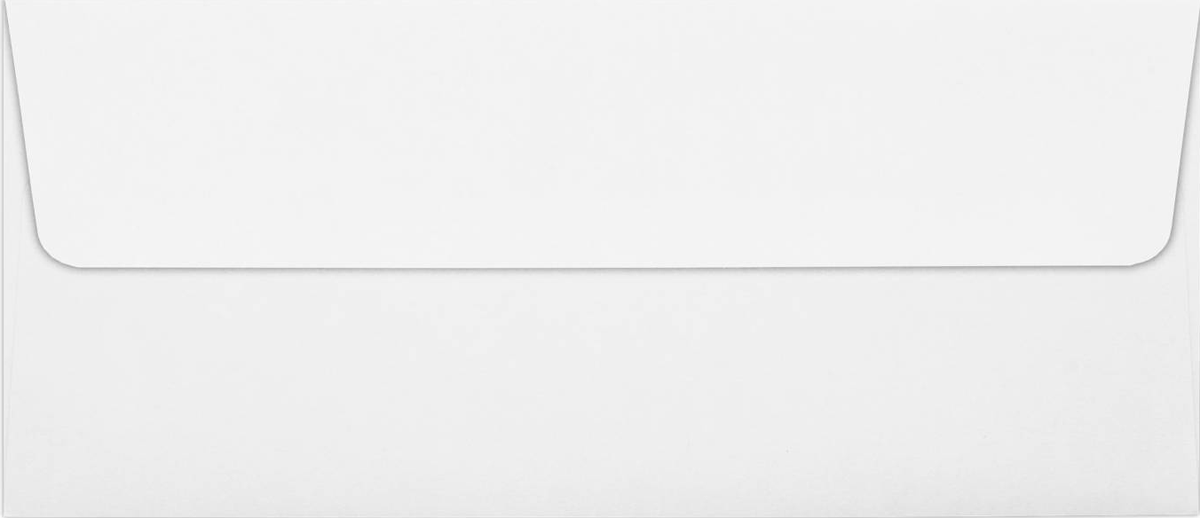 White with Black Foil Lining 24lb #10 Square Flap Envelopes (4 1/8 x 9 1/2) with Peel & Seal