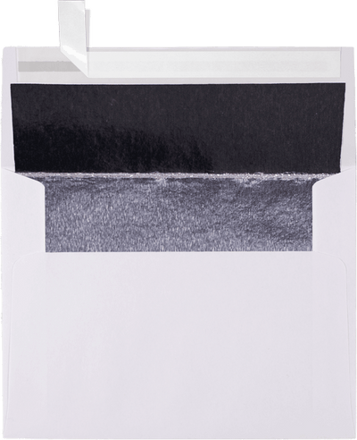 White with Silver Foil Lining 32lb A2 Invitation Envelopes (4 3/8 x 5 3/4) with Peel & Seal