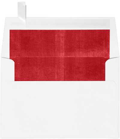 White with Red Foil Lining 24lb A4 Invitation Envelopes (4 1/4 x 6 1/4) with Peel & Seal