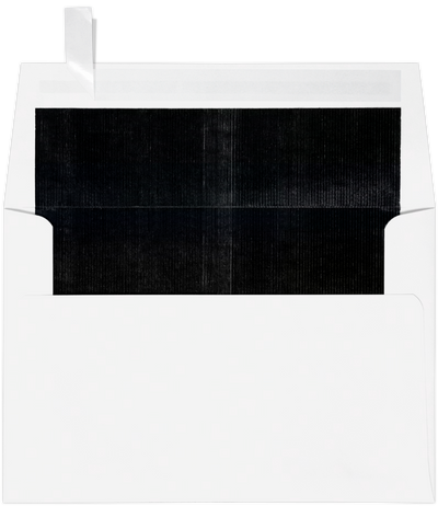 White with Black Foil Lining 24lb A4 Invitation Envelopes (4 1/4 x 6 1/4) with Peel & Seal
