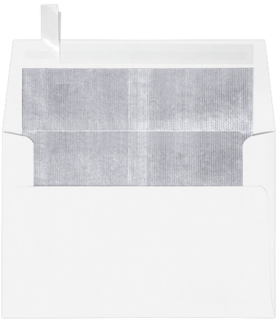 White with Silver Foil Lining 24lb A4 Invitation Envelopes (4 1/4 x 6 1/4) with Peel & Seal