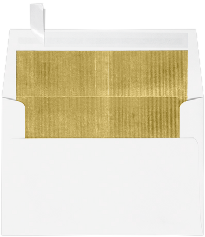 White with Gold Foil Lining 24lb A4 Invitation Envelopes (4 1/4 x 6 1/4) with Peel & Seal