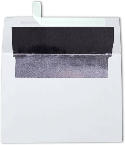 White with Silver Foil Lining 24lb A6 Invitation Envelopes (4 3/4 x 6 1/2) with Peel & Seal