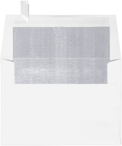 White with Silver Foil Lining 24lb A6 Invitation Envelopes (4 3/4 x 6 1/2) with Peel & Seal