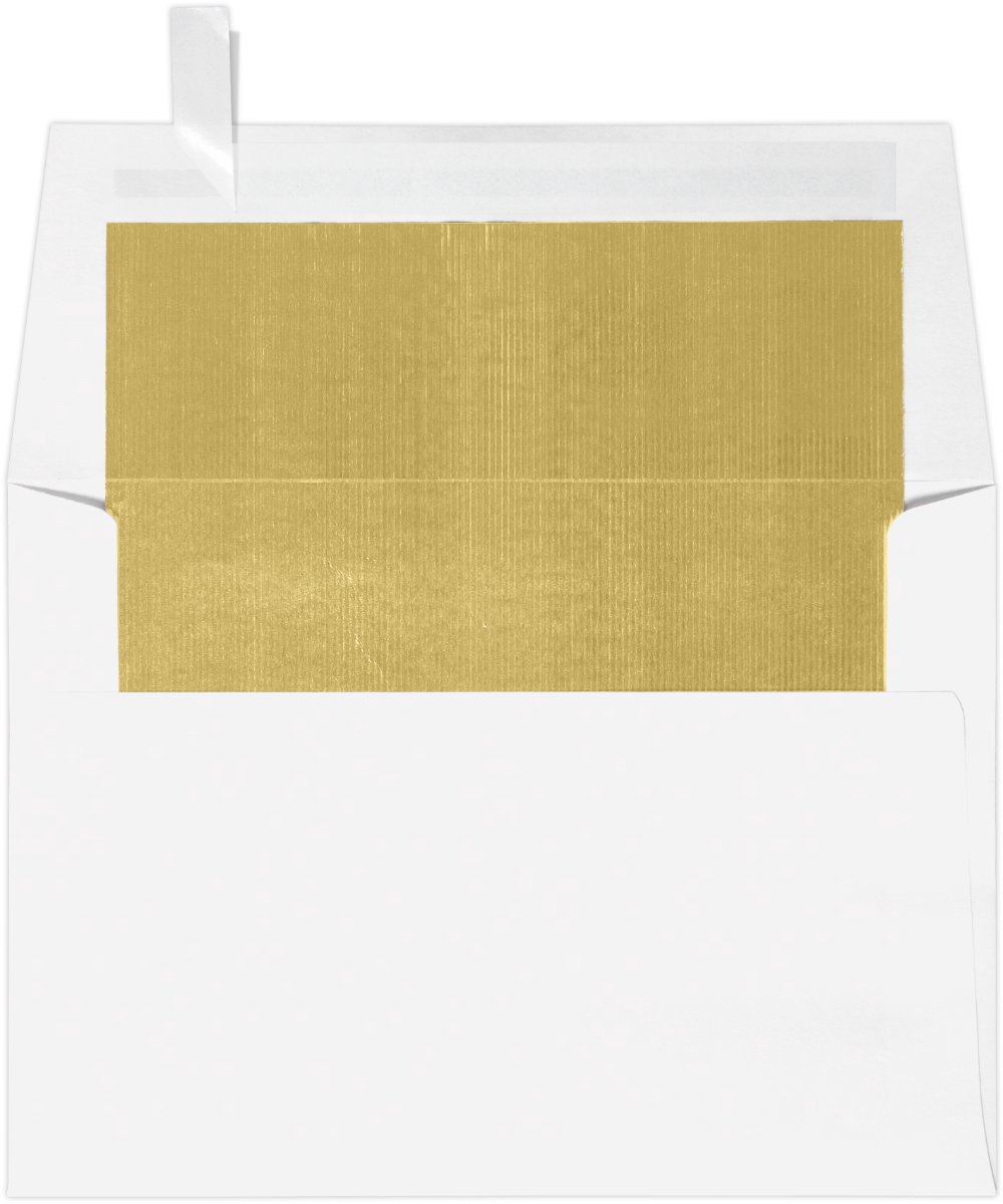 White with Gold Foil Lining 24lb A6 Invitation Envelopes (4 3/4 x 6 1/2) with Peel & Seal