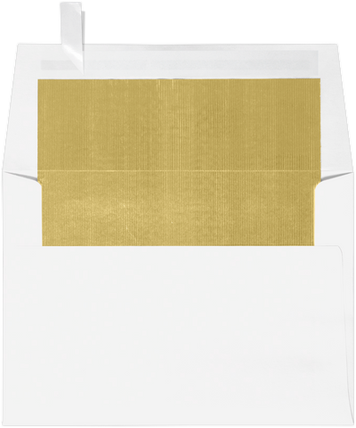 White with Gold Foil Lining 24lb A6 Invitation Envelopes (4 3/4 x 6 1/2) with Peel & Seal