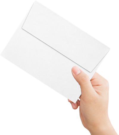 White with Black Foil Lining 24lb A7 Invitation Envelopes (5 1/4 x 7 1/4) with Peel & Seal