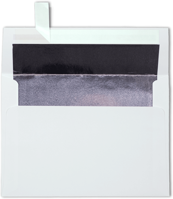 White with Silver Foil Lining 24lb A7 Invitation Envelopes (5 1/4 x 7 1/4) with Peel & Seal