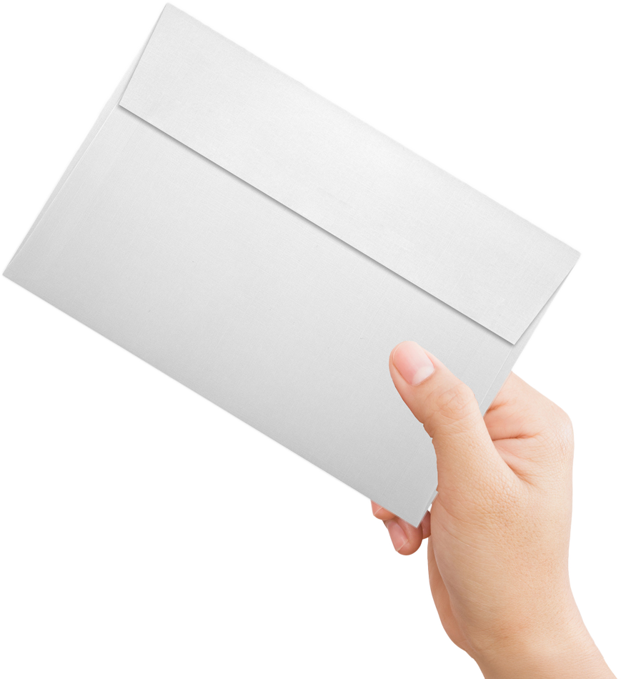 White with Red Foil Lining 24lb A9 Invitation Envelopes (5 3/4 x 8 3/4) with Peel & Seal