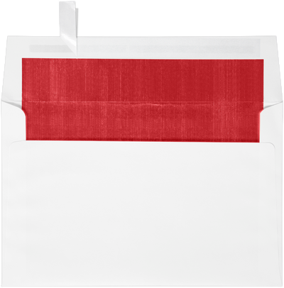 White with Red Foil Lining 24lb A9 Invitation Envelopes (5 3/4 x 8 3/4) with Peel & Seal