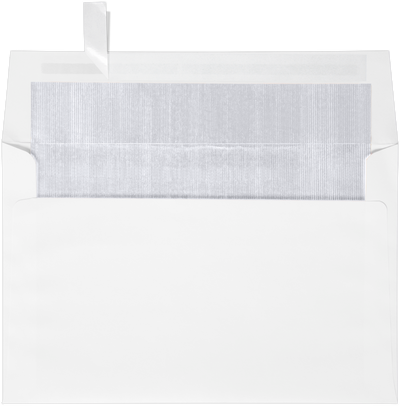 White with Silver Foil Lining 24lb A9 Invitation Envelopes (5 3/4 x 8 3/4) with Peel & Seal