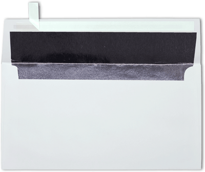 White with Silver Foil Lining 24lb Photo Greeting Invitation Envelopes (4 3/8 x 8 1/4) with Peel & Seal