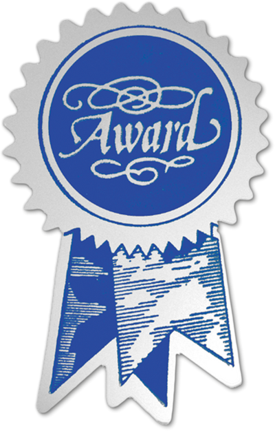 Award Ribbon 1 1/2 x 2 Embossed Foil Seals