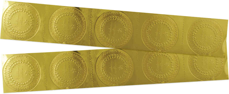 Gold Academic Excellence 1 1/2 Inch Embossed Foil Seals