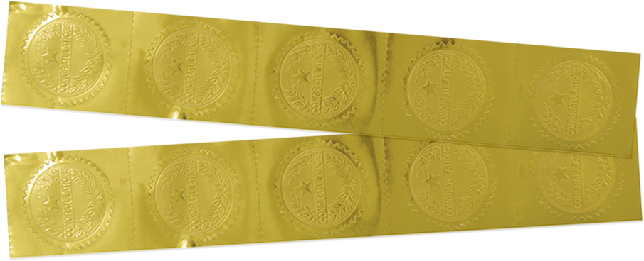 Gold Congratulations 1 1/2 Inch Embossed Foil Seals