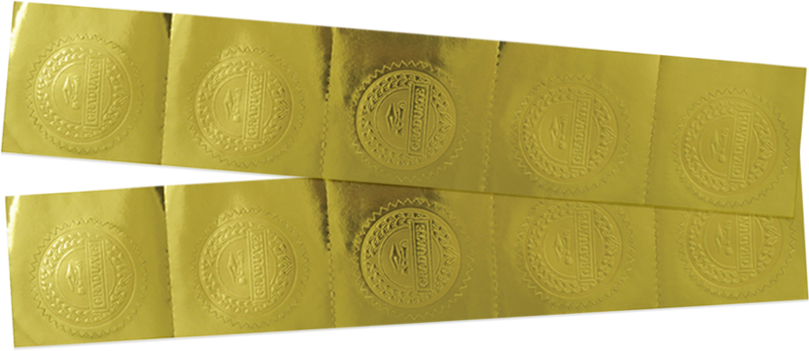Gold Graduate 1 1/2 Inch Embossed Foil Seals