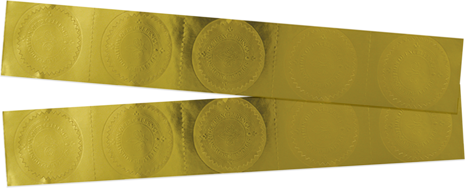 Gold Excellence 1 1/2 Inch Embossed Foil Seals