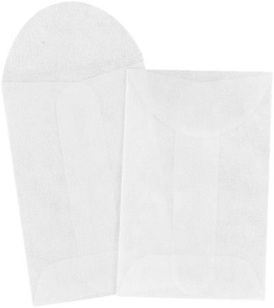 Glassine 30lb 1 3/4 x 2 3/4 Open End Envelopes