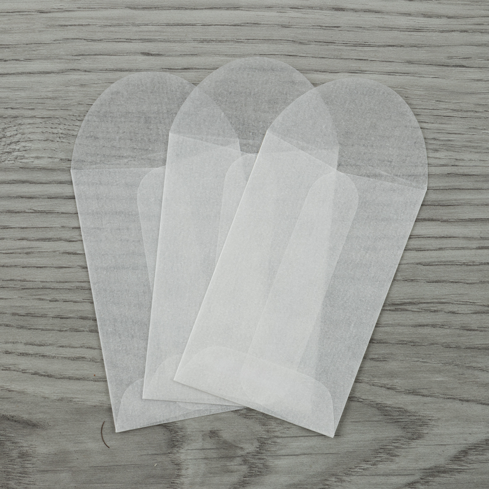 Glassine 30lb 1 3/4 x 2 3/4 Open End Envelopes