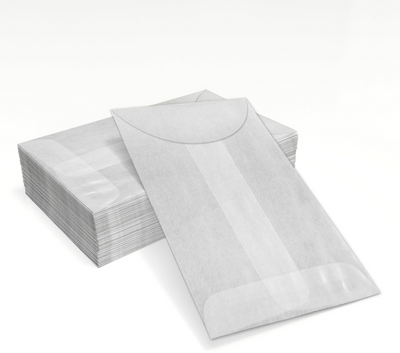 Glassine 30lb 2 1/4 x 3 1/2 Open End Envelopes