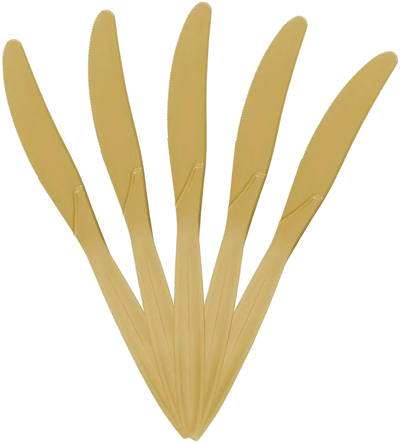 Gold Plastic Knives - 50 Pack
