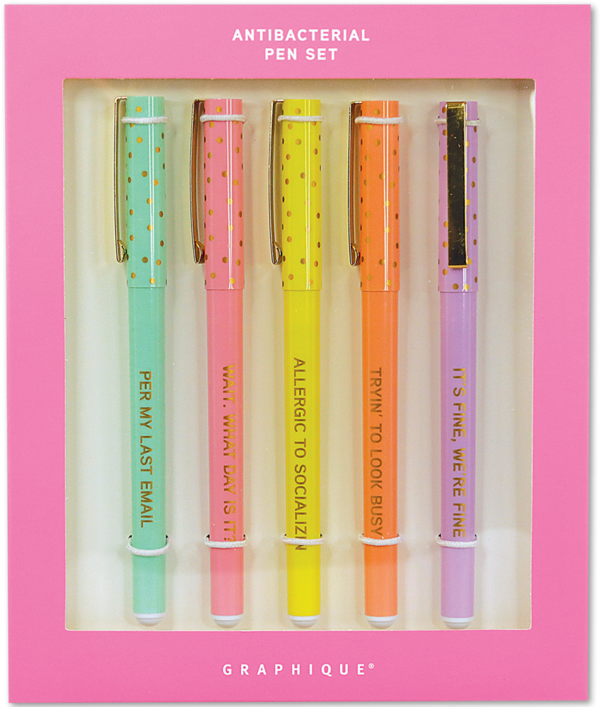 Assorted Sassy Work Pants Antibacterial Pens  - 5 Pack