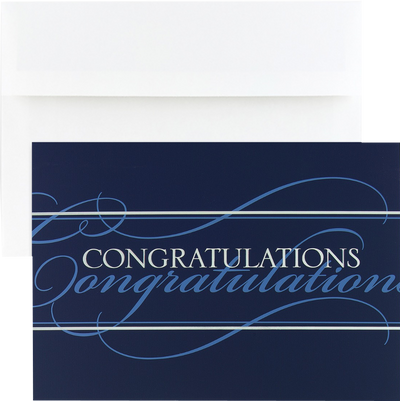 Blue Congratulations Cards - 25 Pack