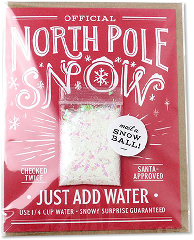 Red North Pole Snow Card