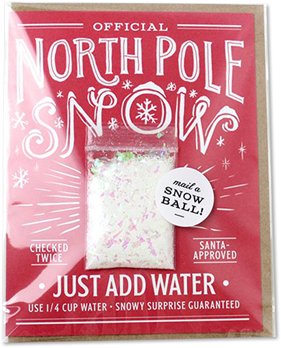 Red North Pole Snow Card