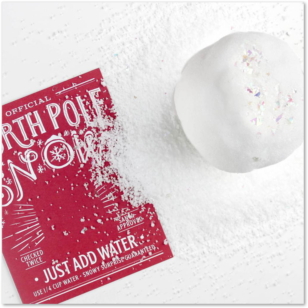 Red North Pole Snow Card