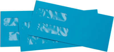 Pool Blue 32lb #10 Invoice Double Window (4 1/8 x 9 1/8) Envelopes with Peel & Seal