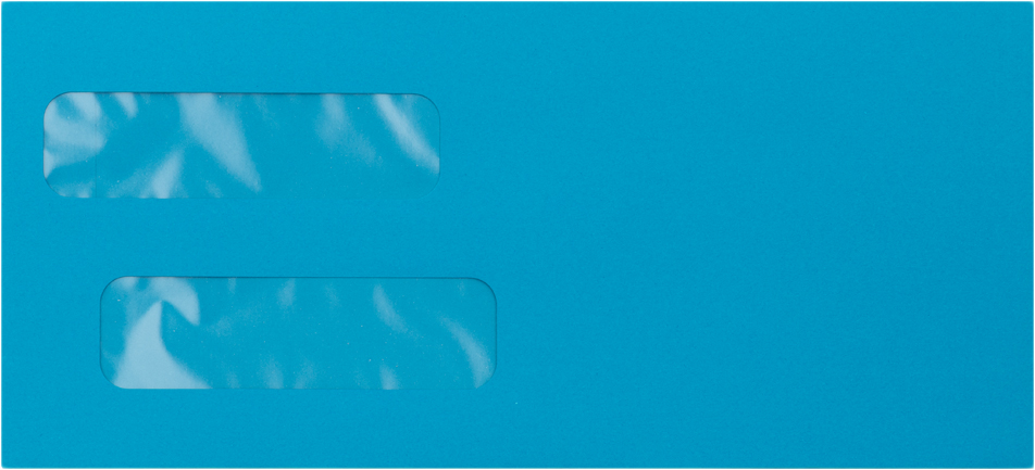 Pool Blue 32lb #10 Invoice Double Window (4 1/8 x 9 1/8) Envelopes with Peel & Seal