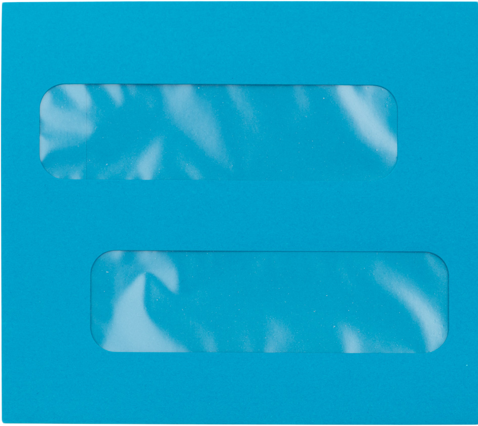 Pool Blue 32lb #10 Invoice Double Window (4 1/8 x 9 1/8) Envelopes with Peel & Seal