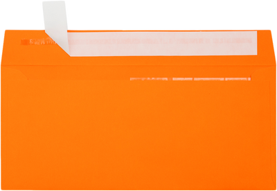 Mandarin Orange 32lb #10 Invoice Double Window (4 1/8 x 9 1/8) Envelopes with Peel & Seal