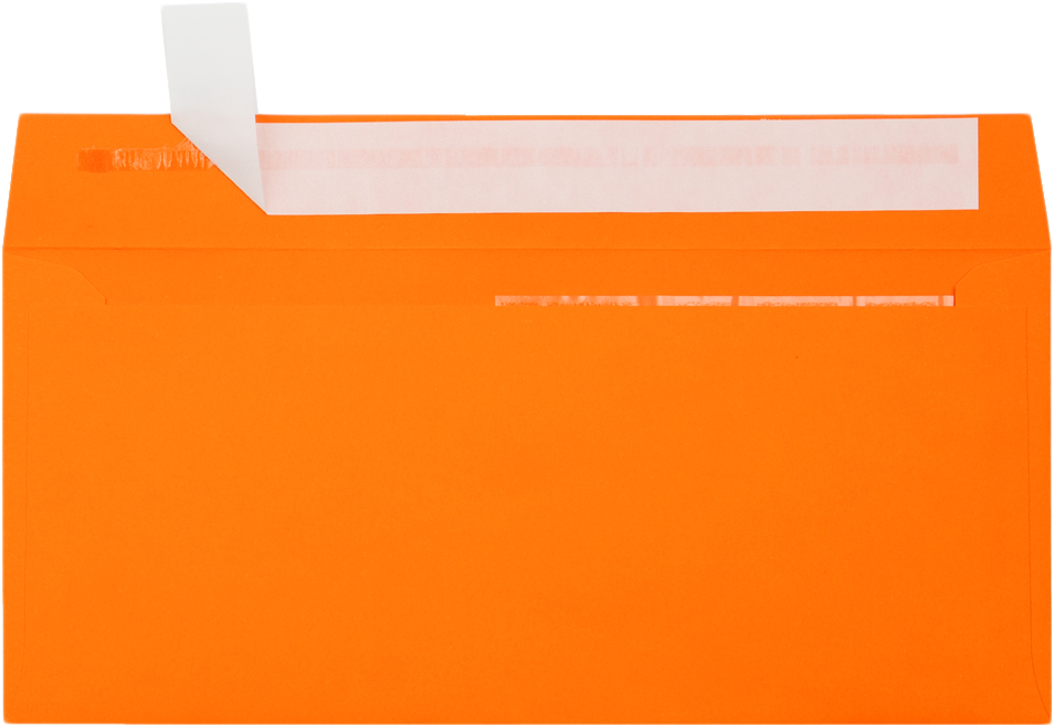 Mandarin Orange 32lb #10 Invoice Double Window (4 1/8 x 9 1/8) Envelopes with Peel & Seal
