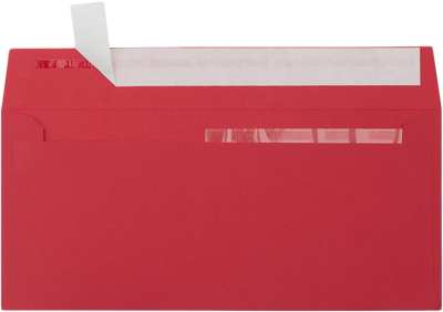 Red 32lb #10 Invoice Double Window (4 1/8 x 9 1/8) Envelopes with Peel & Seal