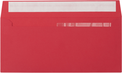 Red 32lb #10 Invoice Double Window (4 1/8 x 9 1/8) Envelopes with Peel & Seal
