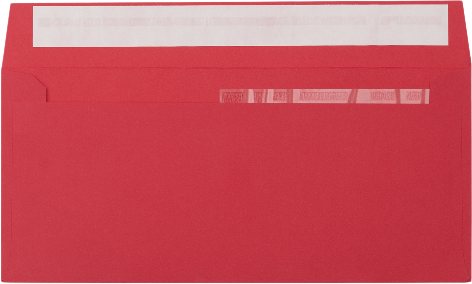 Red 32lb #10 Invoice Double Window (4 1/8 x 9 1/8) Envelopes with Peel & Seal