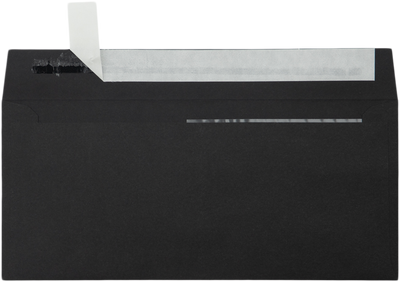 Smooth Midnight Black 32lb #10 Invoice Double Window (4 1/8 x 9 1/8) Envelopes with Peel & Seal