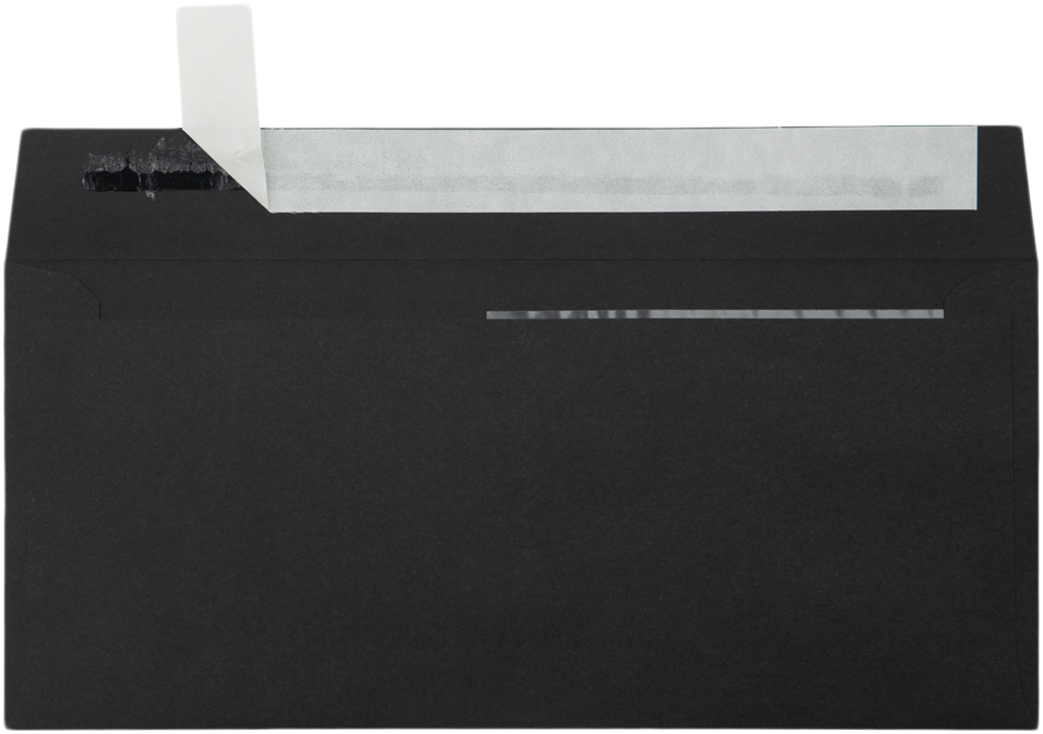 Smooth Midnight Black 32lb #10 Invoice Double Window (4 1/8 x 9 1/8) Envelopes with Peel & Seal