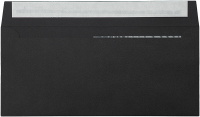 Smooth Midnight Black 32lb #10 Invoice Double Window (4 1/8 x 9 1/8) Envelopes with Peel & Seal
